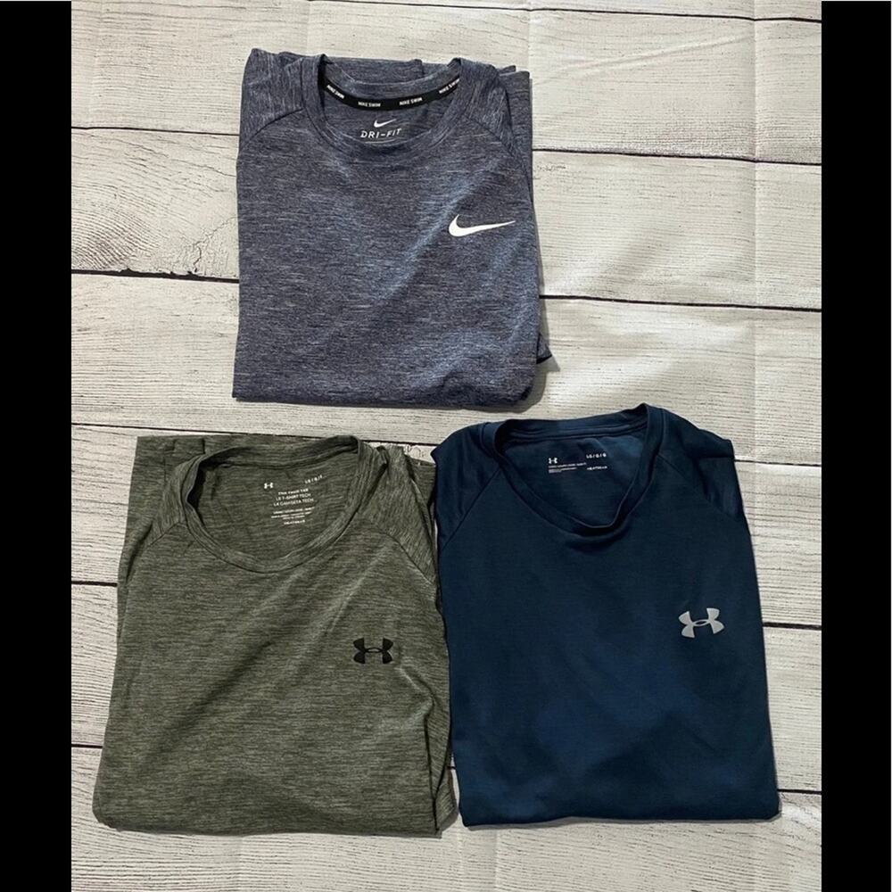 Under Armour and Nike tees